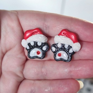 Karácsonyi Mancs fülbevaló - ékszer - fülbevaló - pötty fülbevaló - Meska.hu