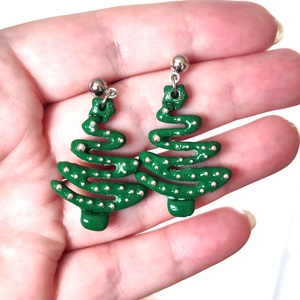 Csillogó Fenyővarázs fülbevaló - ezüst - ékszer - fülbevaló - lógó fülbevaló - Meska.hu
