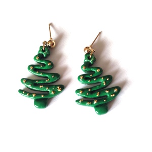 Csillogó Fenyővarázs fülbevaló - arany, Ékszer, Fülbevaló, Lógó fülbevaló, Ékszerkészítés, MESKA