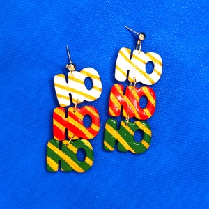 Aranyló Ho-Ho-Ho Karácsony fülbevaló - ékszer - fülbevaló - lógó fülbevaló - Meska.hu