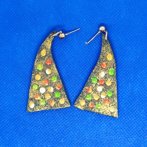 Csillogó Fenyő fülbevaló, Ékszer, Fülbevaló, Lógó fülbevaló, Ékszerkészítés, Gyurma, MESKA