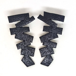 Fekete Szimfónia fülbevaló, Ékszer, Fülbevaló, Lógó fülbevaló, Ékszerkészítés, Gyurma, MESKA