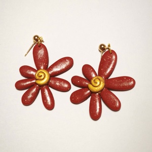 Vidám Virágforgó fülbevaló - ékszer - fülbevaló - lógó fülbevaló - Meska.hu