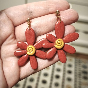 Vidám Virágforgó fülbevaló - ékszer - fülbevaló - lógó fülbevaló - Meska.hu