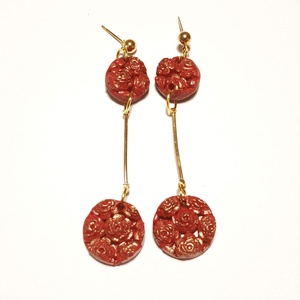 Rubinvörös Rózsakert fülbevaló - Meska.hu