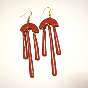 Bájos Bordó fülbevaló - ékszer - fülbevaló - lógó fülbevaló - Meska.hu