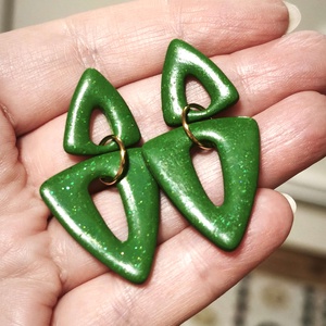 Tavaszi Zöld fülbevaló - ékszer - fülbevaló - lógó fülbevaló - Meska.hu