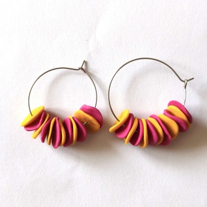 Napfény Színritmus Karika fülbevaló - Meska.hu