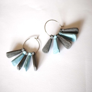 Bohém Makramé stílusú fülbevaló, Ékszer, Fülbevaló, Lógó fülbevaló, Ékszerkészítés, Gyurma, MESKA