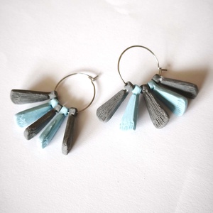 Bohém Makramé stílusú fülbevaló - ékszer - fülbevaló - lógó fülbevaló - Meska.hu