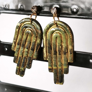 Aranyló Erdőív fülbevaló - ékszer - fülbevaló - lógó fülbevaló - Meska.hu