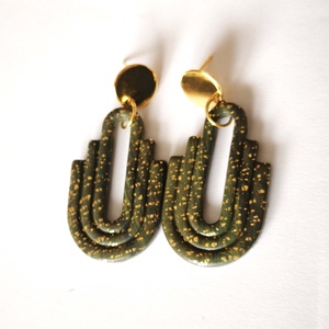 Aranymoha Ív fülbevaló, Ékszer, Fülbevaló, Lógó fülbevaló, Ékszerkészítés, Gyurma, MESKA