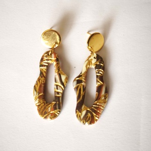 Aranyló Lombfény fülbevaló, Ékszer, Fülbevaló, Lógó fülbevaló, Ékszerkészítés, Gyurma, MESKA