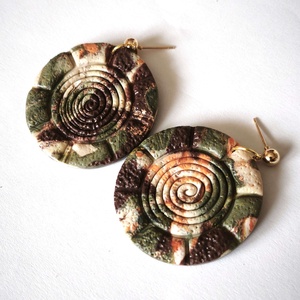 Földszív Spirál fülbevaló - ékszer - fülbevaló - lógó fülbevaló - Meska.hu