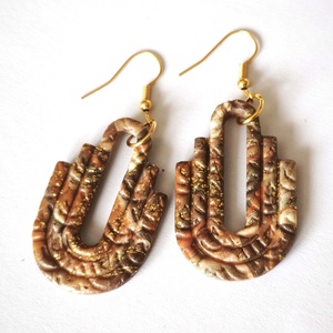 Aranyhomok Ölelés fülbevaló, Ékszer, Fülbevaló, Lógó fülbevaló, Ékszerkészítés, Gyurma, MESKA