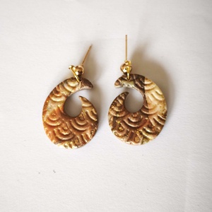 Aranyhullám Sugallat fülbevaló, Ékszer, Fülbevaló, Lógó fülbevaló, Ékszerkészítés, Gyurma, MESKA