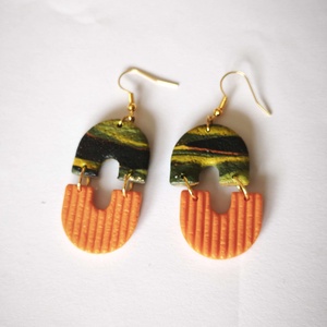 Napfény Liget fülbevaló, Ékszer, Fülbevaló, Lógó fülbevaló, Ékszerkészítés, Gyurma, MESKA