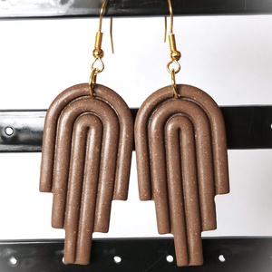 Cappuccino Ív fülbevaló - ékszer - fülbevaló - lógó fülbevaló - Meska.hu