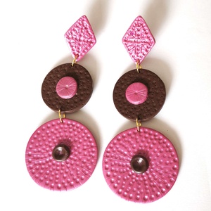 Málnás Trüffel fülbevaló, Ékszer, Fülbevaló, Lógó fülbevaló, Ékszerkészítés, Gyurma, MESKA