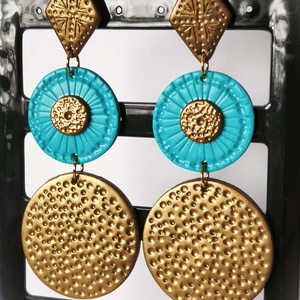 Türkiz Aranyfény fülbevaló - ékszer - fülbevaló - lógó fülbevaló - Meska.hu