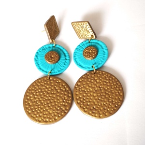 Türkiz Aranyfény fülbevaló - ékszer - fülbevaló - lógó fülbevaló - Meska.hu