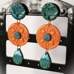 Narancs Liget fülbevaló - ékszer - fülbevaló - lógó fülbevaló - Meska.hu