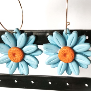 Égkék Margaréta fülbevaló - ékszer - fülbevaló - lógó fülbevaló - Meska.hu