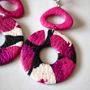 Pink Vibrálás fülbevaló - ékszer - fülbevaló - lógó fülbevaló - Meska.hu