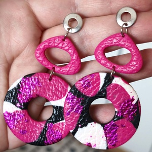 Pink Vibrálás fülbevaló - ékszer - fülbevaló - lógó fülbevaló - Meska.hu