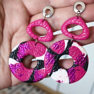 Pink Vibrálás fülbevaló - ékszer - fülbevaló - lógó fülbevaló - Meska.hu