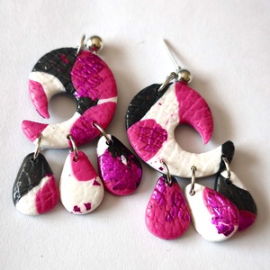 Pink Ritmus fülbevaló - Meska.hu