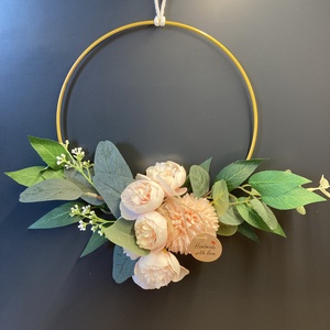 Floral Frame művirág karikán középre rendezett 2. - otthon & életmód - dekoráció - ajtó- és ablak dekoráció - ajtódísz & kopogtató - Meska.hu