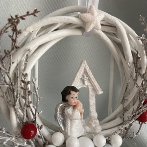 Betlehemi csillag adventi kopogtató - 15 cm - karácsony - adventi díszek - adventi ajtódísz - Meska.hu