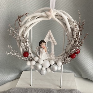 Betlehemi csillag adventi kopogtató - 15 cm, Karácsony, Adventi díszek, Adventi ajtódísz, Virágkötés, MESKA