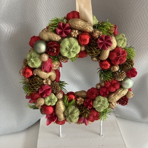 Amerikai stílusú tömött adventi koszorú / karácsonyi kopogtató - karácsony - adventi díszek - adventi ajtódísz - Meska.hu