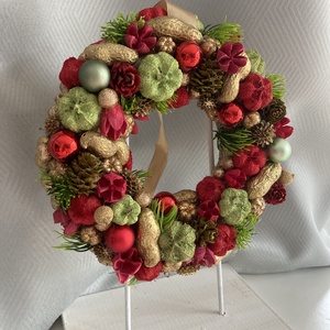 Amerikai stílusú tömött adventi koszorú / karácsonyi kopogtató - Meska.hu