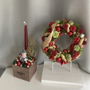 Amerikai stílusú tömött adventi koszorú / karácsonyi kopogtató - karácsony - adventi díszek - adventi ajtódísz - Meska.hu