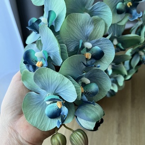 Prémium, élethű nagy orchidea ovális kaspóban, kék orchidea - otthon & életmód - dekoráció - virágdísz és tartó - csokor & virágdísz - Meska.hu