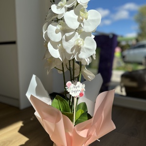 3 szálas fehér orchidea gondozásmentes - otthon & életmód - dekoráció - virágdísz és tartó - csokor & virágdísz - Meska.hu