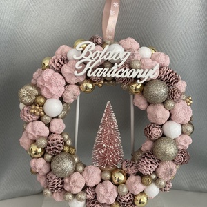 Karácsonyi tömött ajtódísz, Karácsony, Karácsonyi lakásdekoráció, Karácsonyi ajtódíszek, Virágkötés, MESKA