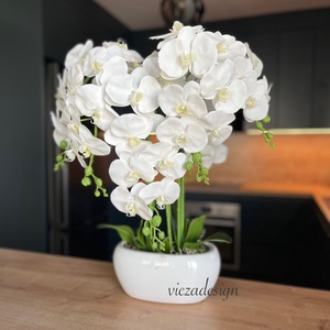 Prémium, élethű óriás orchidea kaspóban nagy, XXL, Otthon & Életmód, Dekoráció, Virágdísz és tartó, Csokor & Virágdísz, Virágkötés, MESKA