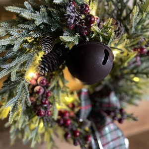 Dupla bergős, LED-es téli, adventi kopogtató kb. 40 cm - Meska.hu