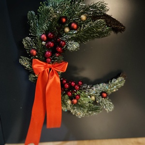 Hagyományos, piros adventi kopogtató és asztaldísz, szett - karácsony - adventi díszek - adventi gyertyadíszek és koszorúdíszek - Meska.hu