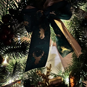 Szarvasos, LED-es téli, adventi kopogtat, ajtódísz - karácsony - karácsonyi lakásdekoráció - karácsonyi ajtódíszek - Meska.hu