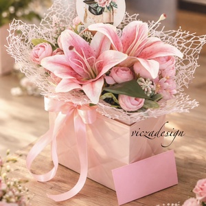 Ballagási, születés napi, névnapi virágtáska lányoknak, örökvirágból - Meska.hu