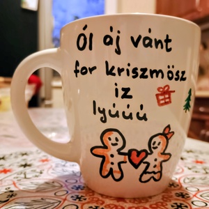  kézzel festett bögre karácsonyi , Otthon & Életmód, Konyhafelszerelés, tálalás, Tálalás, Bögre & Csésze, , MESKA