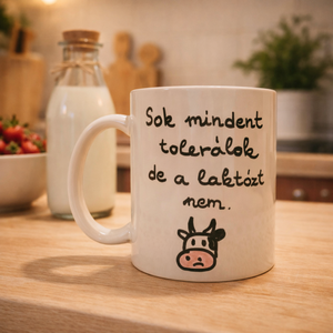 Laktózérzékeny bögre � Vicces boci fejes kézzel festett bögre - Meska.hu