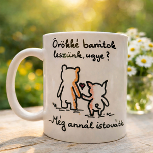 Örökké barátok kézzel festett barátságos bögre, Otthon & Életmód, Konyhafelszerelés, tálalás, Tálalás, Bögre & Csésze, , MESKA