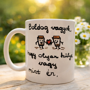 Boldog vagyok, hogy olyan hülye vagy mint én , vicces barátság bögre, Otthon & Életmód, Konyhafelszerelés, tálalás, Tálalás, Bögre & Csésze, , MESKA