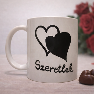 Szeretlek - Valentin napi kézzel festett bögre , Otthon & Életmód, Konyhafelszerelés, tálalás, Tálalás, Bögre & Csésze, , MESKA